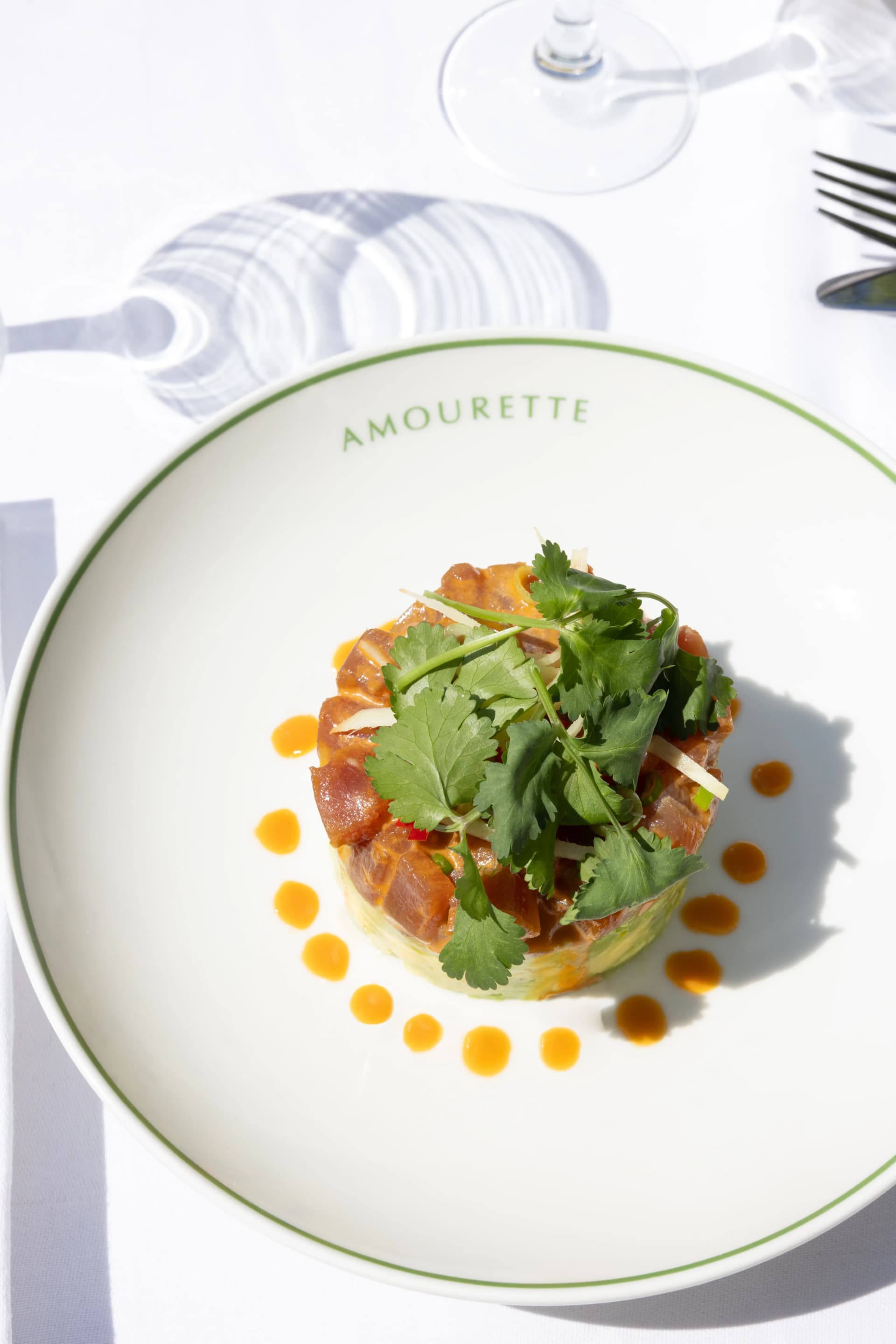 Entree fraiche servie dans une assiette Amourette